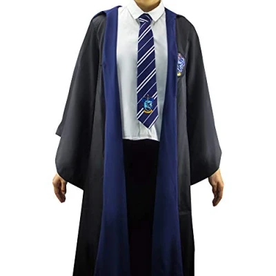Image of Cinereplicas Harry Potter Robe Authentic Official Tailored Wizard Robes Cloak Adults and Kids Size Black &amp; Blue M
