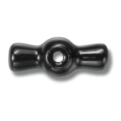 Image of Fontini 30967271 Replacement Rotary Garby Bow in Black Porcelain with Screws