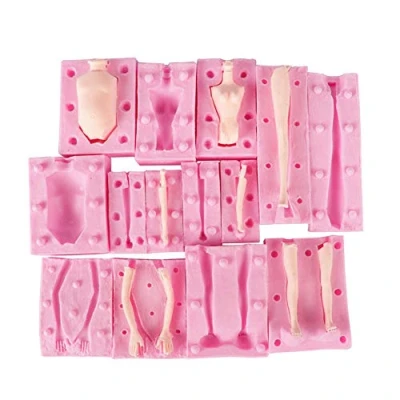 Image of 7 Packs Dolls Body Leg Arm Model Man Lady Girl Child Silicone Fondant Molds Aromatherapy Plaster Clay Mold Chocolate Biscuit Sugar Craft Mould DIY Cake Decorating Supplies Baking Tools