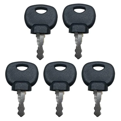 Image of BAQI 5 Pieces Silver Rotary Ignition Keys (14607) for JCB, BOMAG, Manitou, Volvo Konpakt Bagger and more
