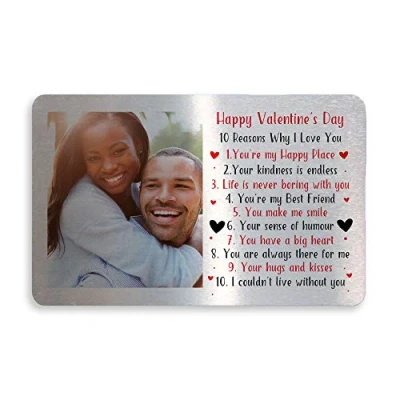 Image of Red Ocean Reasons Why I Love You Wallet Card Insert Valentines Gift for Boyfriend Girlfriend Husband Wife