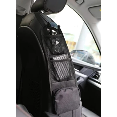 Image of Uoking Car Organisers, Seat Side Storage Bag with 3 Pockets, Non Slip Front Mesh Hanging Bag, Small Items Suitable for All Vehicles