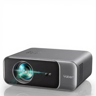 Image of 【Auto Focus &amp; Keystone】30000 Lumens FHD 1080P Portable Projector, WiFi6 Bluetooth 5.2 Projectors, YABER Pro V9 Smart Home Cinema Projectors for Bedroom/Smartphone/TV Stick