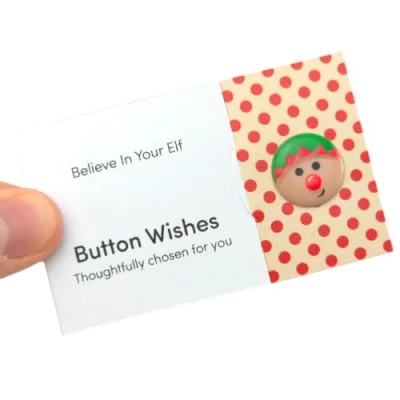 Image of Believe In Your Elf Christmas Button Wishes Mini Gift Cracker Filler