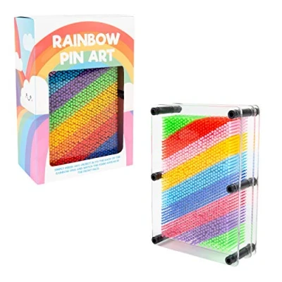 Image of Global Gizmos Rainbow Pin Art Gadget 7x5&quot; Multi Colour