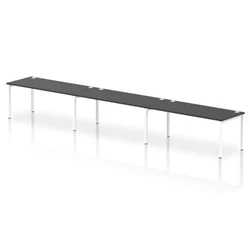 Image of Impulse Bench Single Row 3 Person 1800 White Frame Desk Black