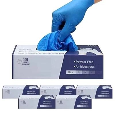 Image of Surgicals Powder Free Nitrile Gloves, Food Grade, Hand Disposable Gloves 500 Count Blue (500, Small)