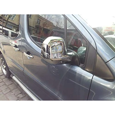 Image of ABS Chrome Wing Mirror Cover Set Fits Berlingo/Partner [2008 2012] [Both Sides]