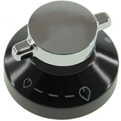 Image of Spares2go Gas Control Knob Switch &amp; Shaft for New World 444440036 600SIDLM Oven Cooker Hob (Silver/Black)