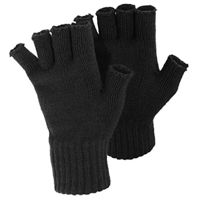 Image of Floso® Ladies/Womens Winter Fingerless Gloves (One Size) (Black)