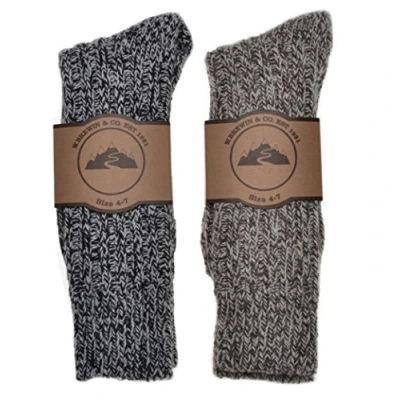 Image of 2 Pairs of Thick &amp; Warm Wool Blend Ladies socks