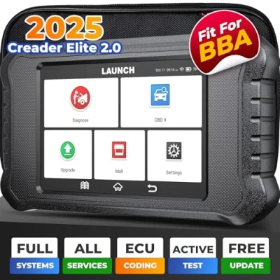 Image of LAUNCH X431 Creader Elite 2.0 BBA OBD2 Car Scanner for B M W/Mercedes Ben z/V W/Au di/May bach/Mini/Rolls Royce, Full System Bidirectional Scan Tool, ECU Coding, Reset Services, Free Update