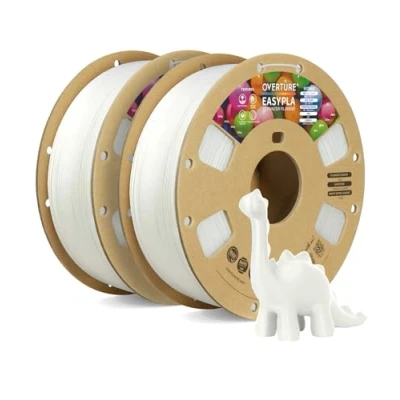 Image of OVERTURE Easy PLA 1.75mm 3D Printer Filament, 1kg Cardboard Spool (2.2lbs), Dimensional Accuracy +/ 0.03mm, Fit Most FDM (Easy White*2)