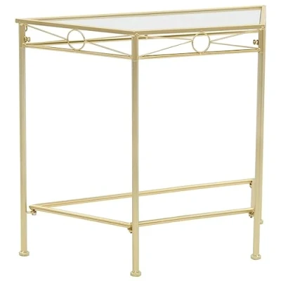 Image of vidaXL Side Table in Vintage Style, Gold Metal, Decorative Farmhouse Console for Display Living Room/Bedroom/Office, 87x34x73cm