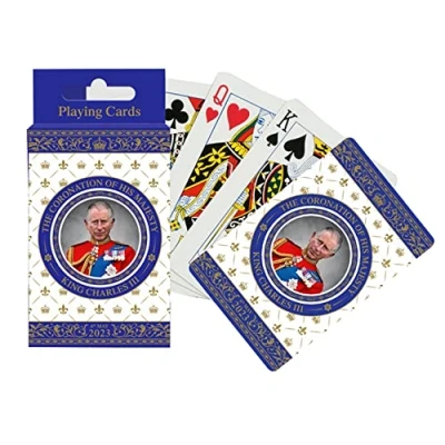 Image of Elgate King Charles III Coronation Deck of Playing Cards Commemorative Memorabilia Decorative Souvenirs Home Deco (by LILAJ)