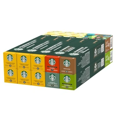 Image of STARBUCKS Blonde Espresso Roast Variety Pack by Nespresso, Coffee Capsules 10 x (100 Capsules) Amazon Exclusive
