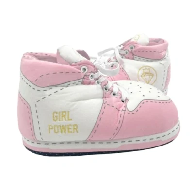 Image of Baffies&#039; Krazy Kicks Small Girl Power Jordan Slippers For Women, Stylish Sneaker &amp; Novelty Big Womens Slippers, Warm Women with Memory Foam, Trainer Slippers.