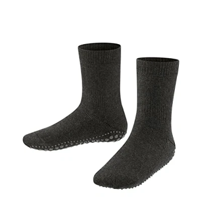 Image of FALKE Unisex Kids Catspads K HP Cotton Wool Grips On Sole 1 Pair Grip socks, Grey (Asphalt Melange 3180), 3 5.5