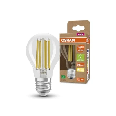 Image of OSRAM LED Energy Saving lamp, Filament Bulb, E27, Warm White (3000K), 7.2 watts, Replaces 100W Highly efficient and Saving, Pack of 1