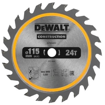 Image of DEWALT DT20420 QZ Construction Circ Saw Blade Cordless Framing 115mm 24T