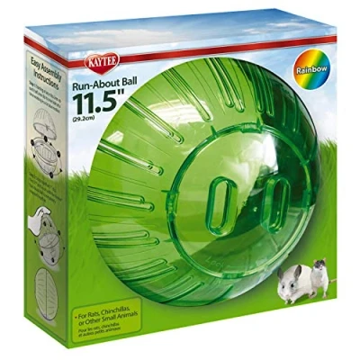 Image of Kaytee Rainbow Run About Exercise Ball, Safe, Secure, for Hamsters, Gerbils, Rats, Ferrets 11.5 Inch, (Colours May vary)