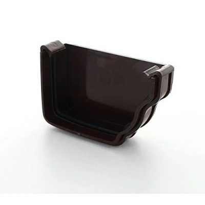 Image of Marley Classic External Stopend (Right Hand) RCE52 Brown for Ogee Style 116 x 75 mm guttering System