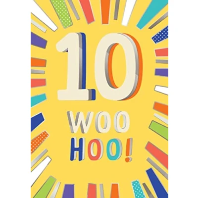 Image of Piccadilly Greetings 10th Birthday Milestone Card Age 10,Approx. 7 x 5 inches