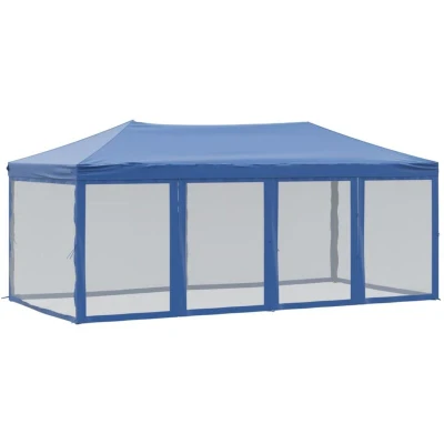 Image of vidaXL Folding Party Tent with Sidewalls Blue 3x6 m