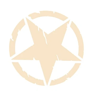 Image of 4R Quattroerre.it Quattroerre 17094 2 x Stickers Army Star Jeep Renegade Diameter 20 cm Sand