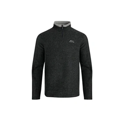 Image of Weird Fish Rossten Eco Full Zip Grid Fleece Washed Black Size S