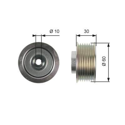 Image of 4916067J00 Idler Pulley GATES T36406 PowerGrip with grooves SUZUKI: Grand Vitara 2 SUV