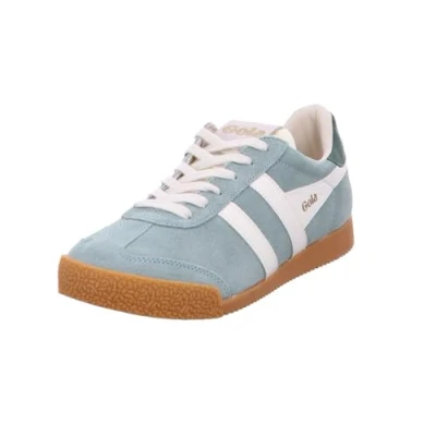 Image of Gola Elan Womens Classic Trainers in Green Off White 5 UK