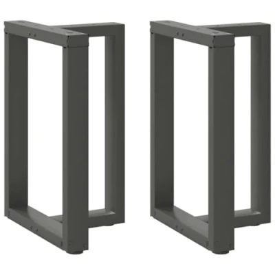 Image of vidaXL Dining Table Legs Steel T Shaped Anthracite 50x35x(72 73) cm