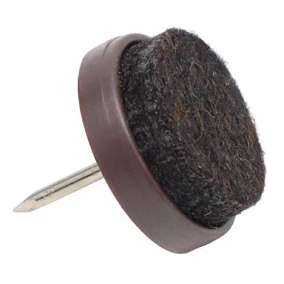 Image of Adsamm® / 16 x Felt pads with nail Ø 0,79&#039;&#039; (Ø 20 mm) brown round Premium quality furniture sliders by