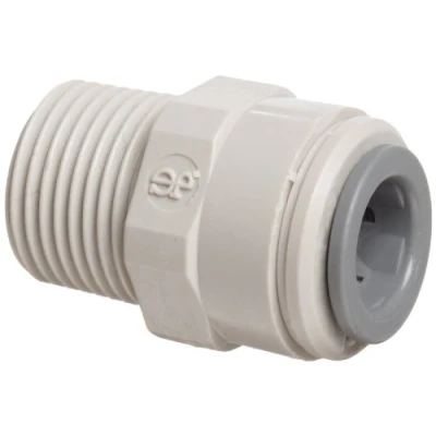 Image of John Guest Straight Adaptor 1/4 inch Tube OD x 1/8 BSPT Male Thread (one Supplied)