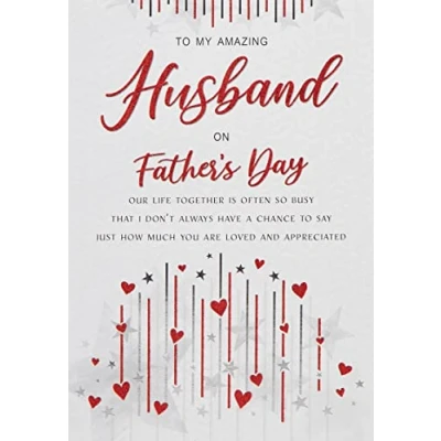 Image of Piccadilly Greetings Modern Father&#039;s Day Card Husband 9 x 6 inches Regal Publishing (C88273)