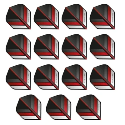 Image of Hardcore XT Black and Red Stripe Extra Thick Standard Dart Flights 5 sets Per Pack (15 in total)