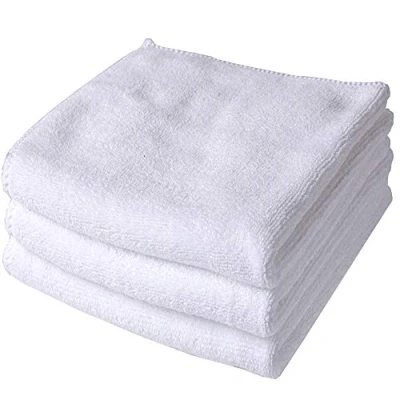 Image of Microfibre Face Cloths Super Soft Makeup Remover Cleaning Odor Free Washcloths for 30cm x 3 Pack White