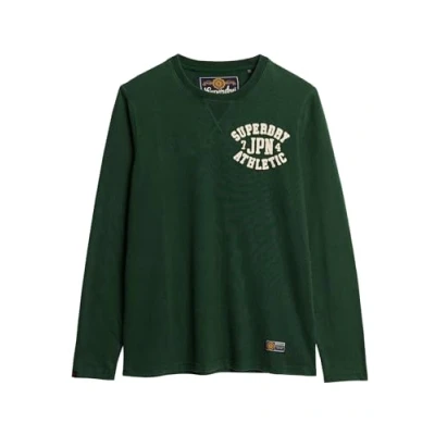 Image of Superdry Men&#039;s Long Sleeve T Shirt t9 Jersey top (m), Enamel Green, M