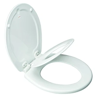 Image of BEMIS Next Step Family Toilet Seat Soft Close with Child Built in, Detachable &amp; Easy Clean. Potty Training for Toddlers Adults Oval, White.