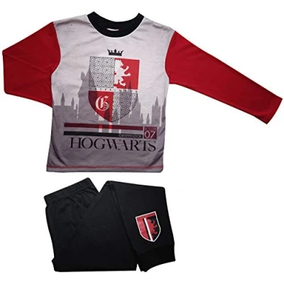 Image of Boys Harry Potter Pyjamas Cosy Cotton PJs Black/Red 7 8 Years / 122 128 cms