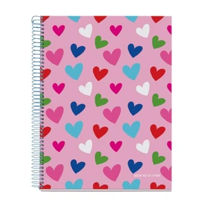 Image of Miquelrius A4 notebook, ruled 7 mm, hardcover notebook with 120 micro perforated sheets, 4 colours to organize, Extra Opaque paper 70 g/m², holes for filing