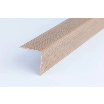 Image of Wood Effect Plastic PVC Corner 90 Degree Angle Trim 2.5 Meters Various Sizes Cezar by TMW Profiles (25mm x 25mm 2.5M, Light Walnut)