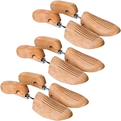 Image of TecTake 800593 3 Pairs Lotus Wood Shoe Trees, Aid for Tight Spots, Universal Use Women&#039;s and Men&#039;s Shoes Different Sizes (UK 9.5 10.5/EU 44 45 403012)