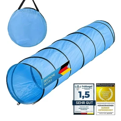 Image of dog agility tunnel play cave incl. pegs and transport bag. (300 cm)