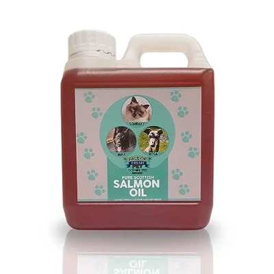 Image of Scottish Salmon Oil for dogs 100% Natural Omega 3 Supplement Fresh Pet (1L Jerry)