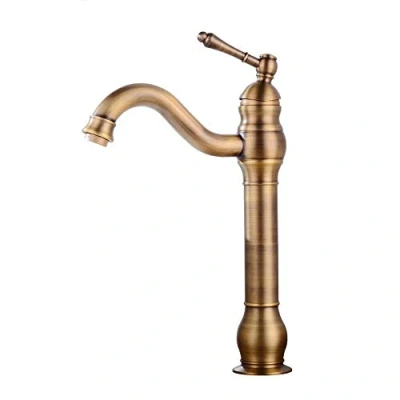 Image of YAWEDA Basin Faucets Antique Bathroom Faucet Brass Single Handle Hole Taps Mixers Hot Cold Tap Torneira,Antique