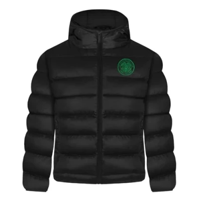Image of Celtic FC Official Football Gift Boys Quilted Hooded Winter Jacket 10 11 Years