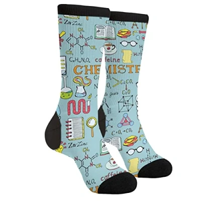 Image of XVBCDFG Chemistry Science Socks Funny Crew Dress For Men Women