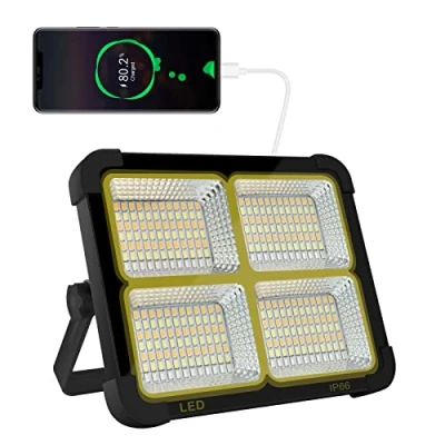 Image of iodoo CosyEasy 100W 10000LM Rechargeable LED Floodlight, Portable Lantern Work Light with Solar Panel, 16500mAh USB Lamp, for Camping, Building, Garage, Workshop